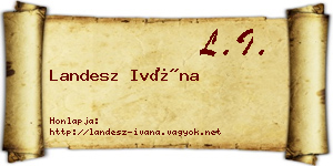 Landesz Ivána névjegykártya